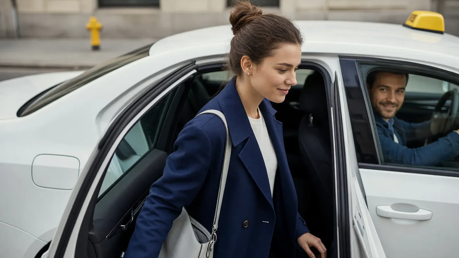 Passenger booking a taxi in a local taxi company's app
