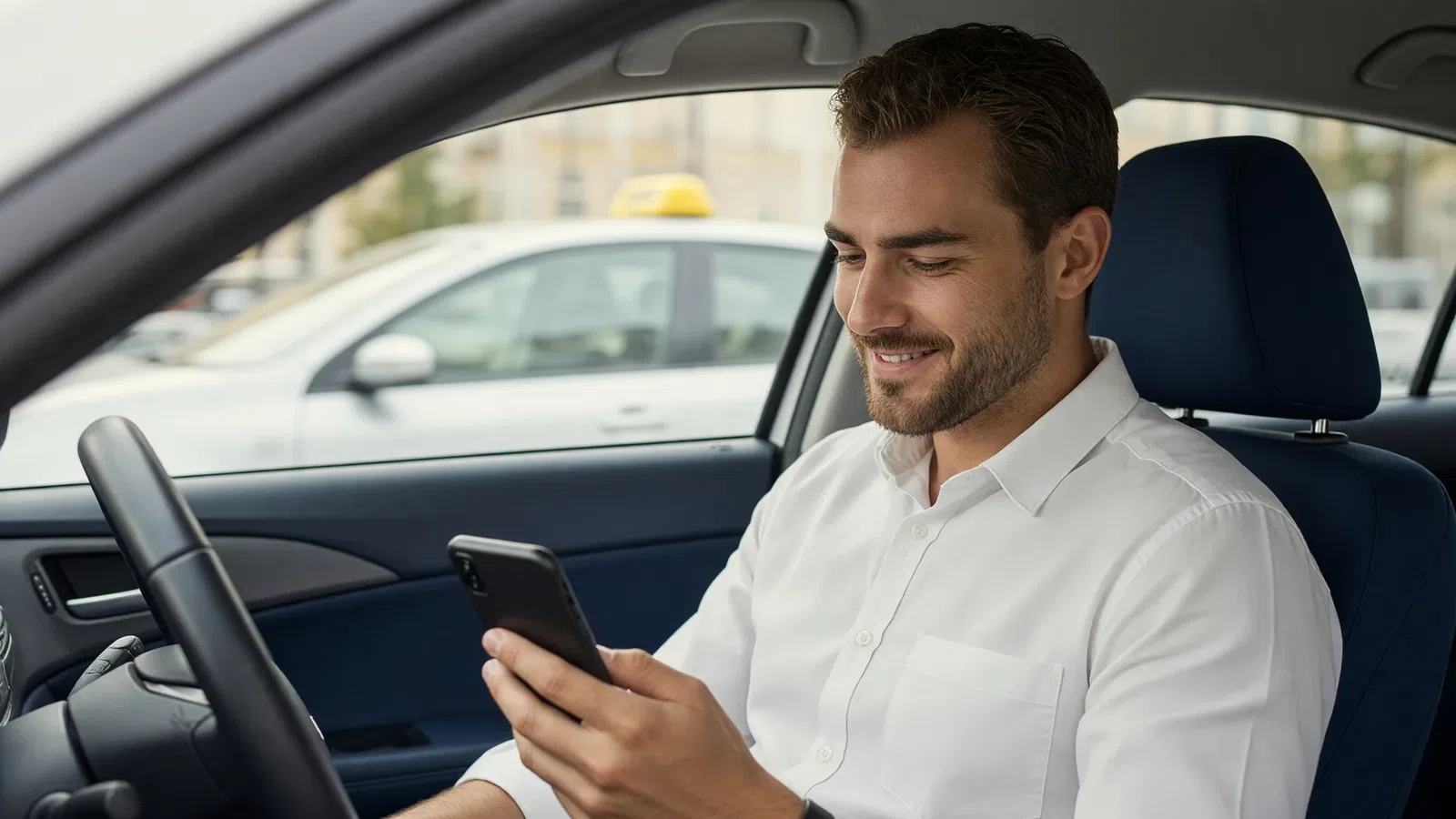 Taxi driver checking their balance transaction history on a smartphone